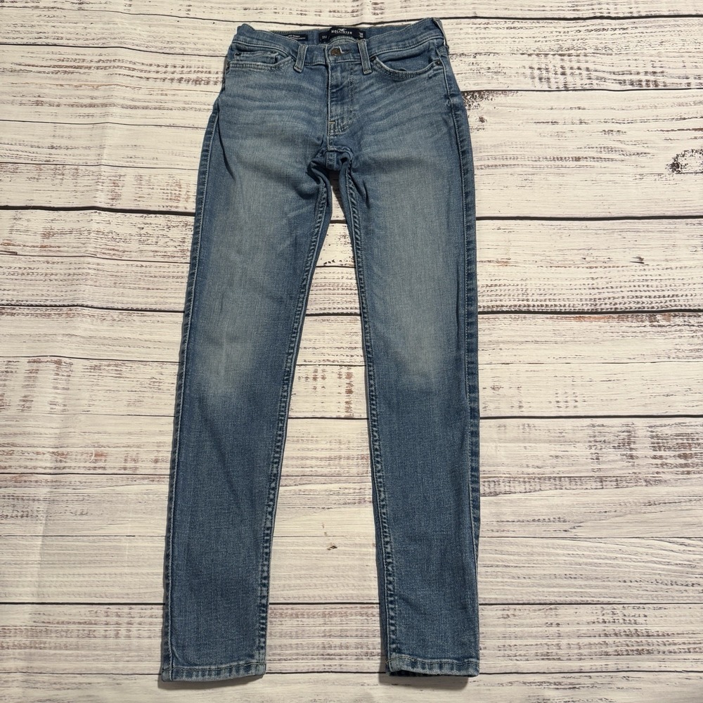 Hollister Super Skinny Blue Jeans Denim Pants Women's Size 26x30 (Fits 26x28)‎